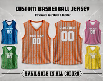 Custom team Name & Number basketball jersey personalized uniform for players game day outfit T shirt for party streetwear gamer lovers gifts