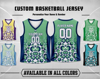 Custom Basketball team jersey team sports uniform with Name & Number T shirt game day outfit personalized jersey set for gifts for him