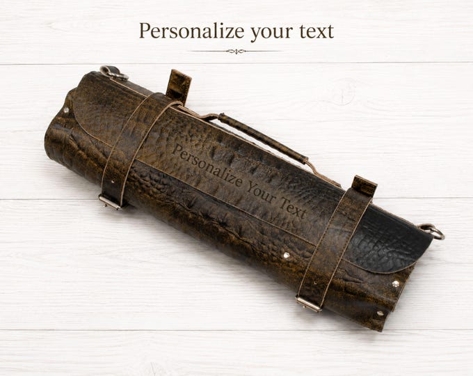Featured listing image: 100% Genuine leather knife roll customized elegance chef knife case knives slots custom cooking lovers knife holder company logo gifts
