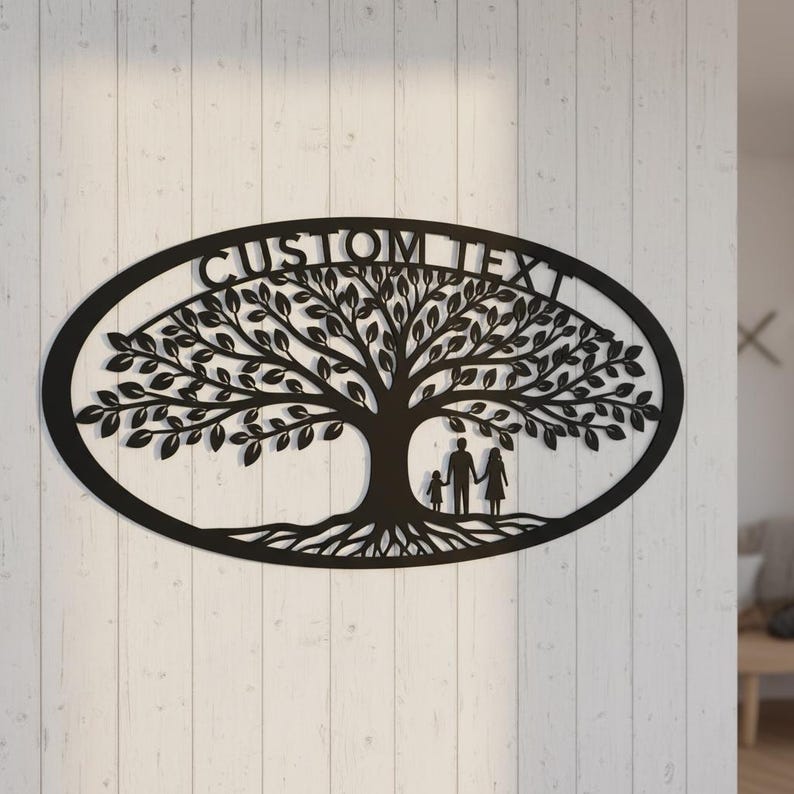 Custom Family Tree Metal Wall Art, Personalized Tree of Life Sign With ...