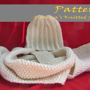 Adult Ribbed Hat and Seed Stitch Scarf Pattern