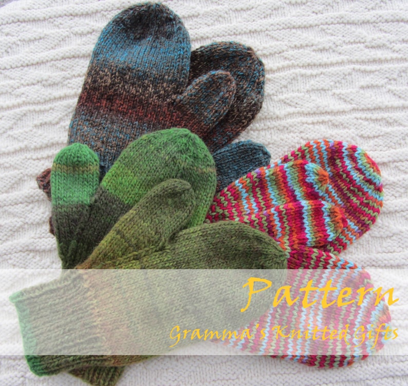 Classic Adult Mittens Knitting Pattern image 1