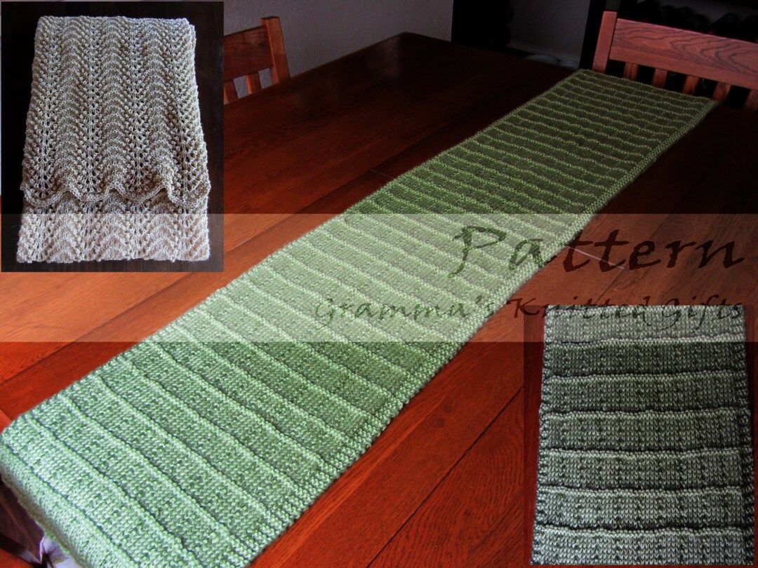 Knitted Table Runners Knitting Pattern Etsy