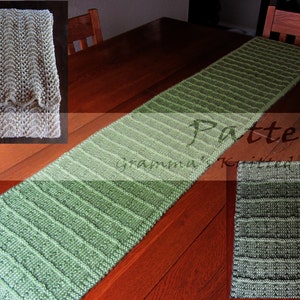 Knitted Table Runners Knitting Pattern