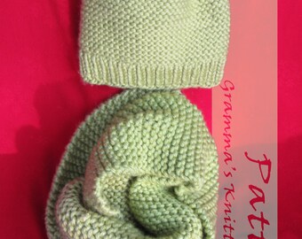 Adult Bulky Knit Hat and Scarf Pattern