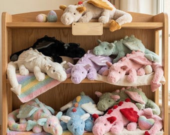 Colección de peluches de dragones Jellycat, juguete de peluche de fantasía, Sky Snow Rose Onyx (70 cm)