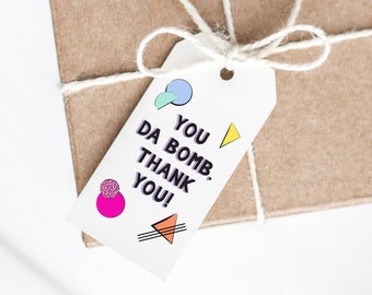 90s Party Favor Thank You Tags Party Printable, 90's Thank You Tags, 90s Party Printable, Favor Tags, 90's Party, 90s Party Signs, AWD-21