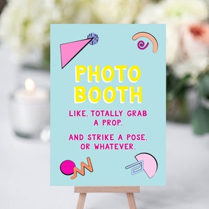 90s Photo Booth Party Printable, 90's Photo Booth Sign, 90s Party, Photo Booth, Photo Booth Sign, 90's Party, 90s Party Signs, AWD-21