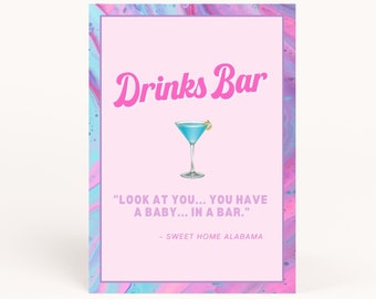2000er Jahre Party Drinks Bar Schild - Digital Download | Y2K Party | 2000 Mottoparty | Y2K Themenparty | 90er Jahre Party | 90er Jahre Mottoparty