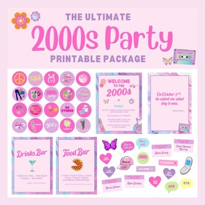 Ultimate 2000s Party Printable Package, 2000s Themed Party Printable Package, 2000&#39;s Party Signs, 2000s Party Package, 2000s Signs, AWD-23