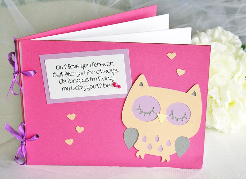 Fuschia Pink Owl Baby Shower Guest Book Pink Baby Shower Etsy