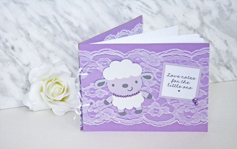 Baby Shower Guest Book Purple Lace Lamb Baby Shower Guest Book Lamb Baby Shower Guest Book Baby Guest Book Lamb Baby Shower