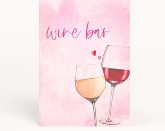 Valentine's Day Bridal Shower Wine Bar Sign Printable, Valentines Wine Sign, Galentine's Day Wine Sign, Valentine's Day Drink Sign, AWD-26