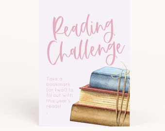 Book Club Reading Challenge Sign Printable, Book Club Reading Challenge, Reading Challenge Bookmarks, 2024 Bookmark, Reading Tracker, AWD-27