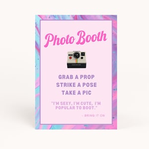 2000s Party Photo Booth Sign Printable, 2000s Themed Party Photo Booth Sign, 2000&#39;s Party Photo Booth Sign, Photo Booth Sign, AWD-23