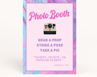 2000er Jahre Party Photo Booth Schild - Digital Download | Y2K Party | 2000 Mottoparty | Y2K Themenparty | 90er Jahre Party | 90er Jahre Mottoparty