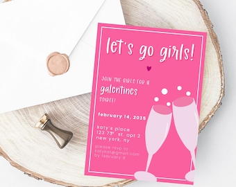 Galentine's Day Party Invitation Printable, Galentine's Day Invitation, Galentine's Day Party Invitation, Valentine's Day Invitation, AWD-25