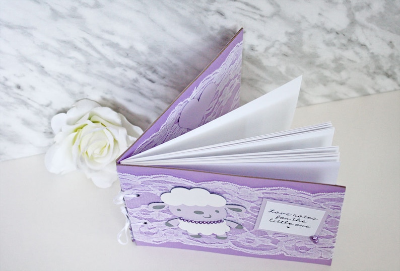 Baby Shower Guest Book Purple Lace Lamb Baby Shower Guest Book Lamb Baby Shower Guest Book Baby Guest Book Lamb Baby Shower