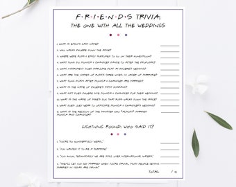 Friends Trivia Game Etsy