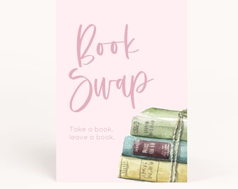 Book Swap Sign Printable | Book Party | Book Club | Book Birthday | Book Themed Party | Book Themed Birthday | Book Lovers Party