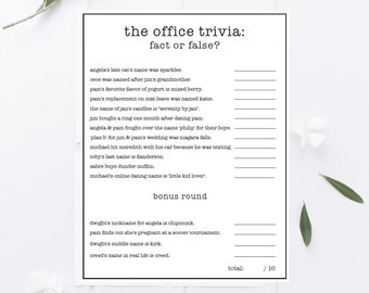 The Office Trivia Etsy