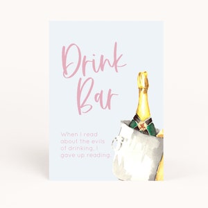 Book Club Drink Bar Sign Printable (Digital Download)