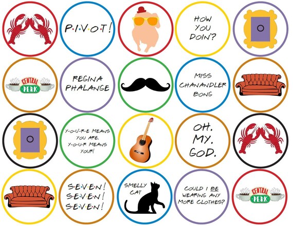 Friends TV Show Cupcake Toppers Friends Party Cupcake | Etsy