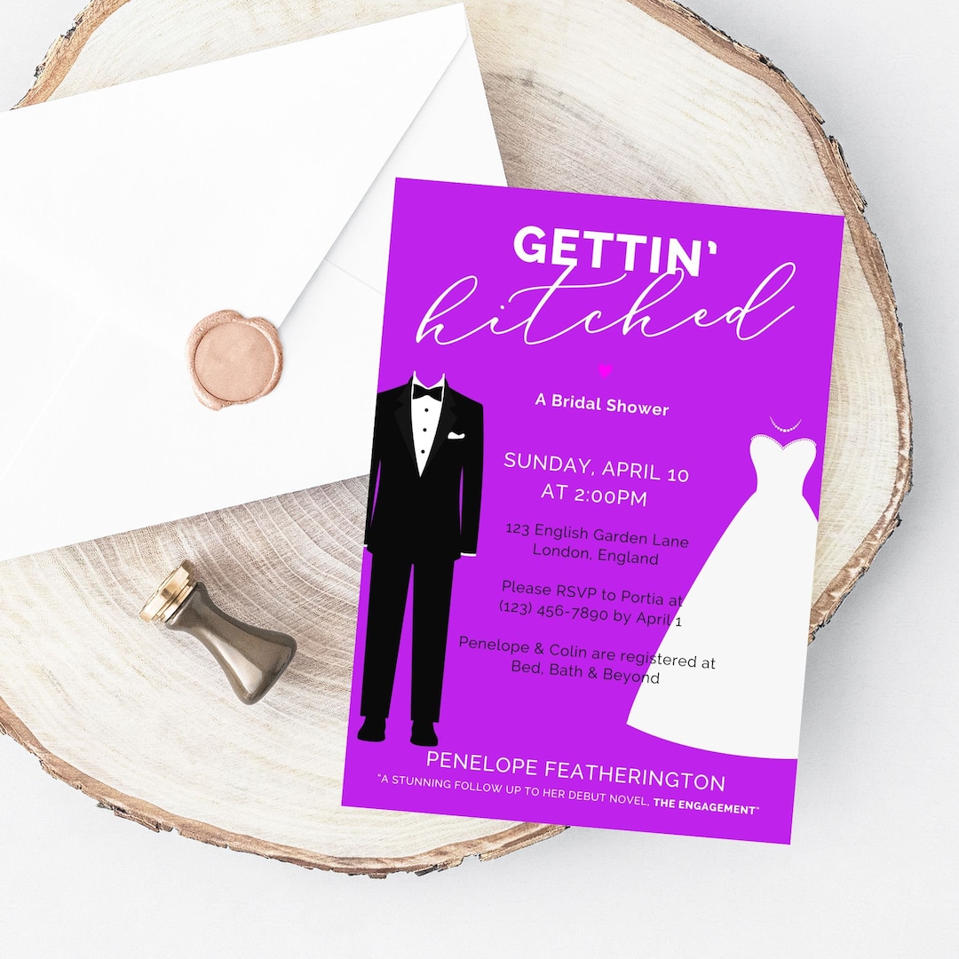 Rom Com Novel Bridal Shower Invitation Printable (digital Download) - Etsy