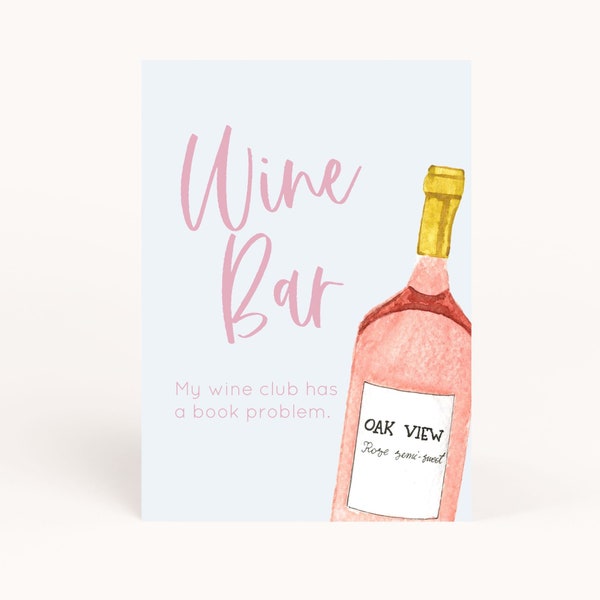 Book Club Wine Bar Sign Printable, Book Club Wine Sign, Book Themed Party, Book Themed Wine Sign, Book Wine Sign, Book Club Signs, AWD-27