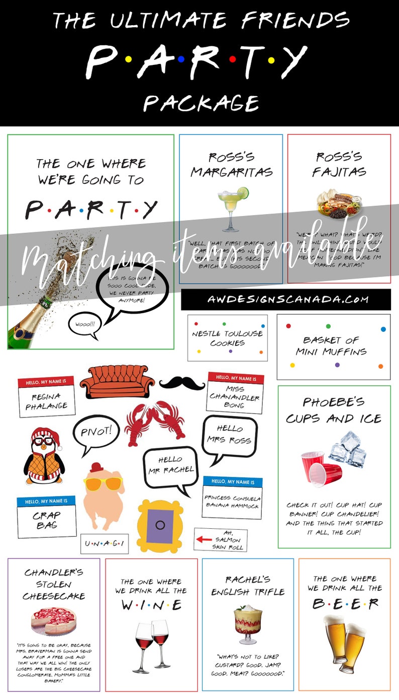 Friends Phoebe's Cups and Ice Sign Printable Friends Etsy Canada