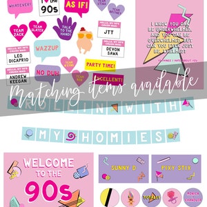 90s Photo Booth Props Party Printable, 90's Photo Booth Props, Photo ...