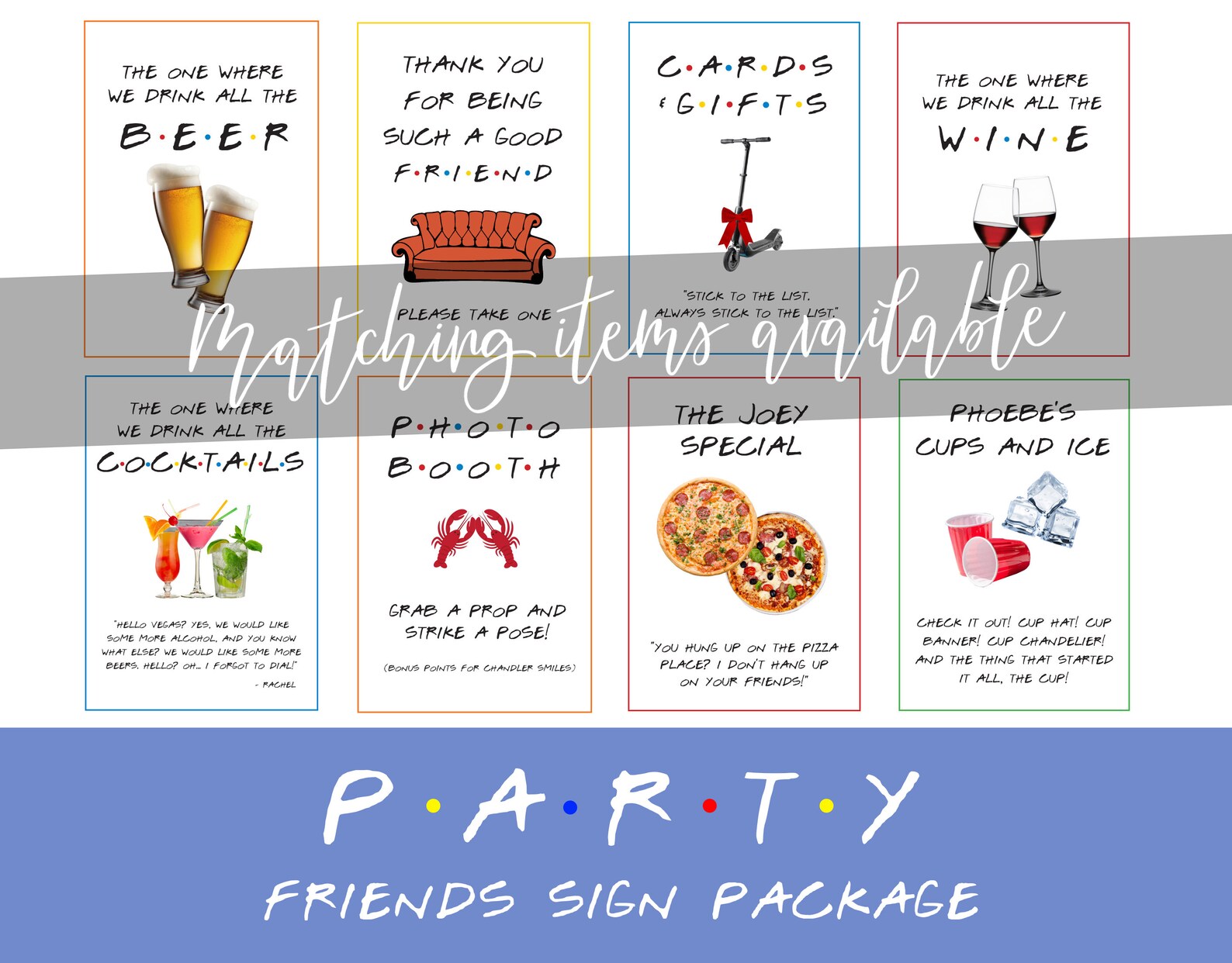Friends Phoebe's Cups and Ice Sign Printable Friends Etsy Canada