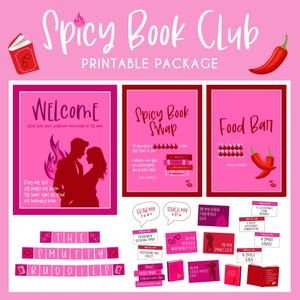 Spicy Book Club Printable Package: Smutty Theme (Digital Download)