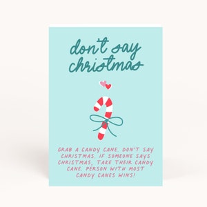 Romantic Christmas Movie Party Game: Don&#39;t Say Christmas Printable (Digital Download)