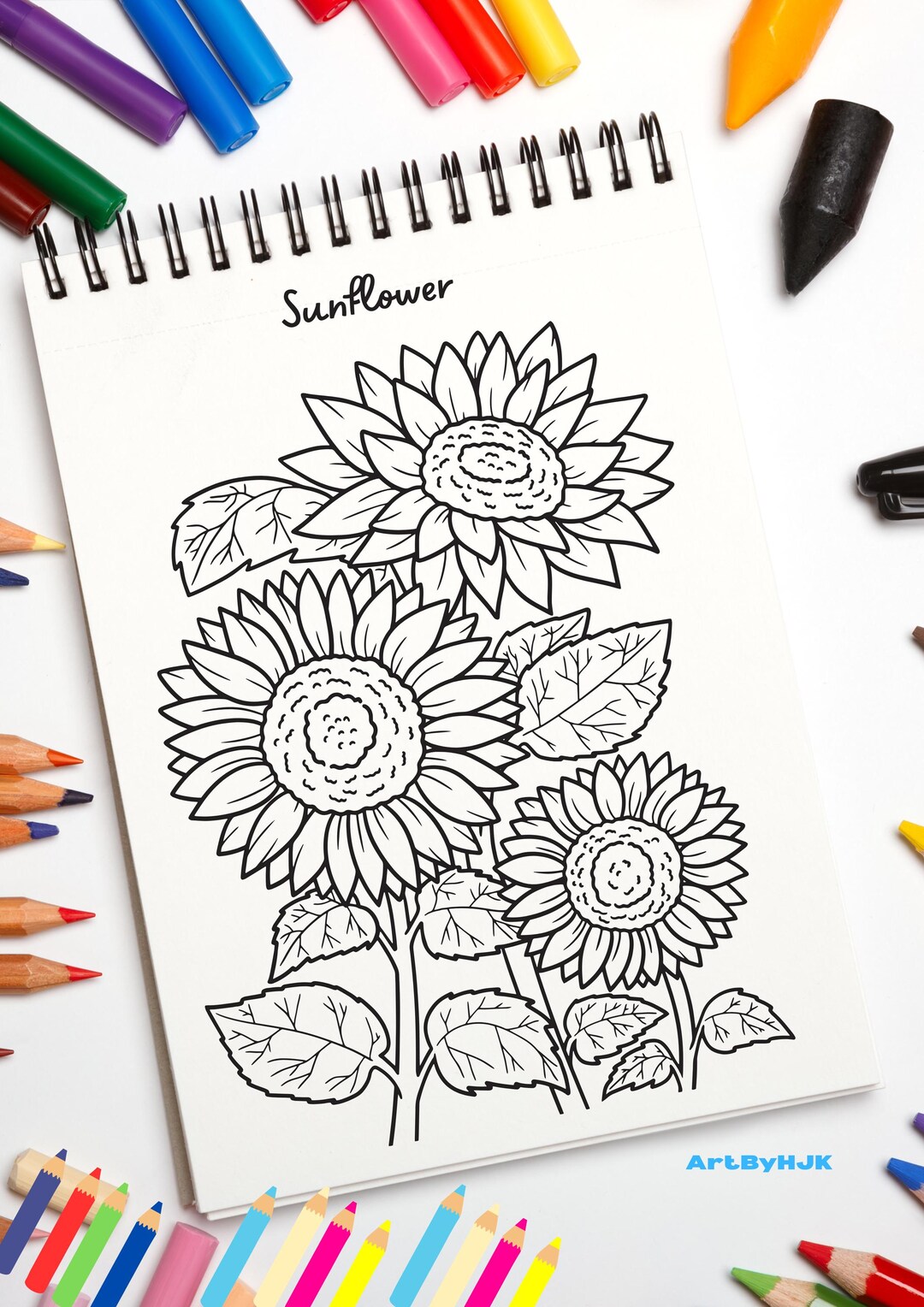 Flower Coloring Book PDF | 46 Printable Floral Pages for Relaxation - Etsy