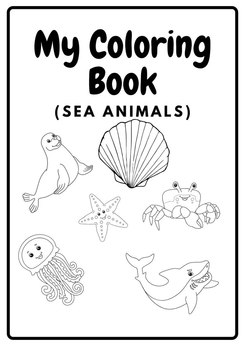 Sea Animals Coloring Book | Kids' Ocean Life Activity (printable PDF ...