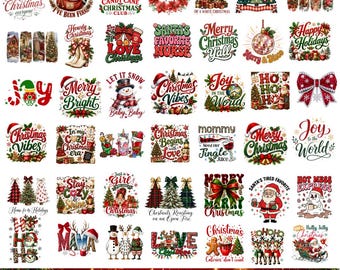 Kerst PNG-bundel Merry Christmas Xmas Mega-bundel Kerstman Western Grappige kerstdecoratiegeschenken Tis The Season PNG-sublimatieontwerpen