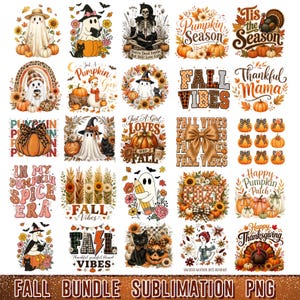 Herbst PNG Bundle, Herbst PNG Bundle, Kokette Herbst Png, Kürbis Design, Thanksgiving Bundle Png, trendiger Herbst, kommerzielle Nutzung, digitale Datei