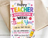 Teacher Appreciation Gift Tags Thank You Teacher Gift Tag Teacher Appreciation Week Gift Tags School Party Favor Printable Label Template