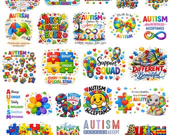 Autism Png Bundle, Autism Png, Autism Awareness Coquette Png, Autism Awareness Png, Puzzle Autism Ribbon, Autism Mama Png, Autism
