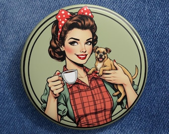 Animal Shelter Pin, Retro Puppy Button, Adopt Dont Shop Badge