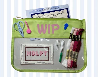 NDLPT Beginner Needlepoint Kit | Bag Charm, Patch, On-the-Go Hobby, Budget Friendly, Needlework Craft