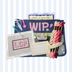 Monogram Luggage Tag Beginner Needlepoint Kit | Starter Travel Accessory Custom Initial Craft Personalized Gift for Mom, Friend, Bridesmaids