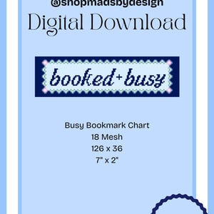 Needlepoint Bookmark Pattern Digital Download | Beginner Needlepoint Chart Instant Access Canvas Project Stitching Guide Reader Gift Book