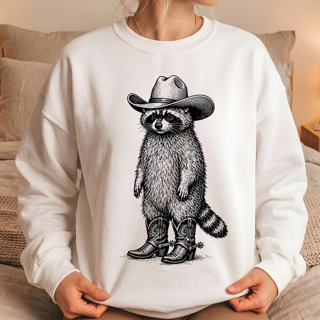 Cowboy Raccoon SVG PNG | Western Raccoon Illustration | Vintage ...