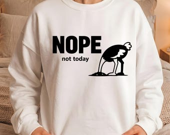 Nope Not Today SVG PNG | Funny Sarcastic Quote Design | Minimalist Humor POD File | Cricut Cut File