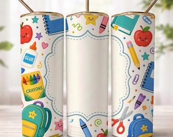 Personalized Tumbler Wrap PNG 20 Oz Sublimation Design For Tumblers Teacher Appreciation Personalised School Gift Printable Digital File Art