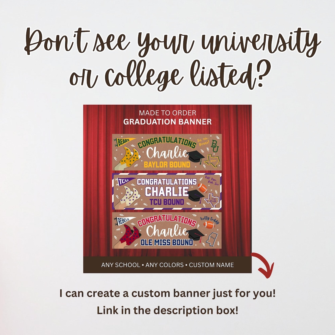 10 Graduation Banner Canva Template | College Bound Banner for Ole Miss ...
