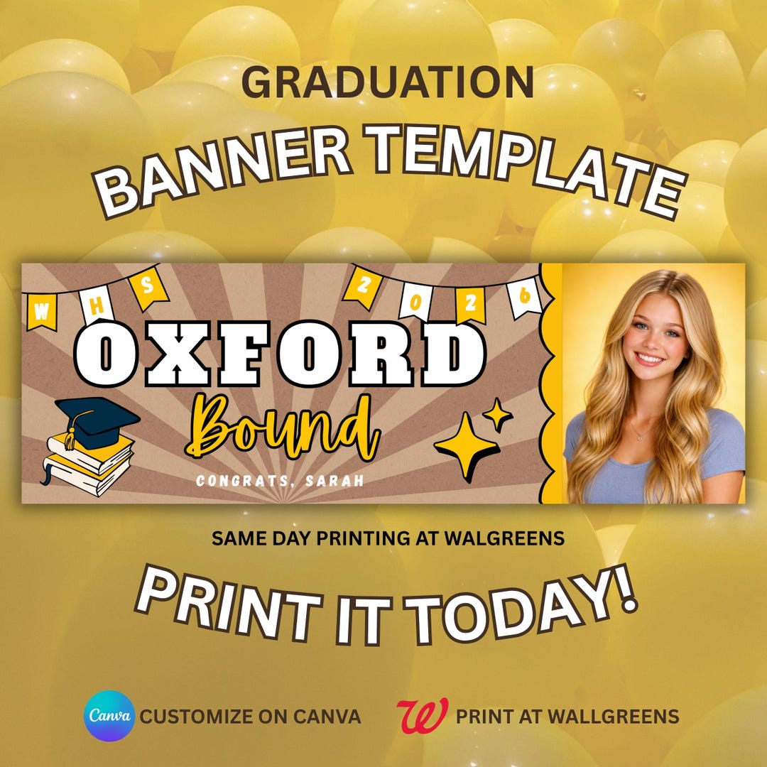 College Bound Custom Banner With Photo | College Customizable Banner ...