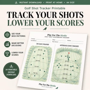 Golf Shot Tracker Printable, Track Every Shot, Lower Your Scores, Golf Stats Sheet PDF